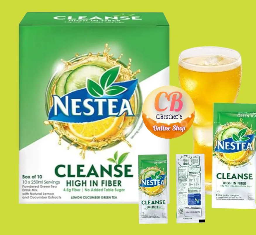 NESTEA Cleanse Lemon Cucumber Powdered Green Tea with Fiber 8.5g x 10